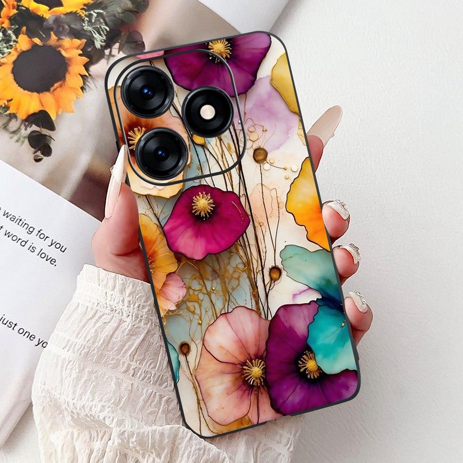 Роскошный Матовый Силиконовый Мягкий Чехол Для Tecno Spark 10c 10 Pro Spark10 4G 5G KI5k KI5q KI7 KI8 Capa Цветок Любящее Сердце Бантик Etui