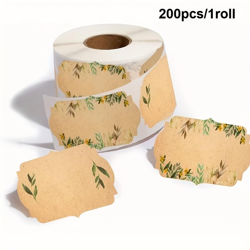 (200pcs/Roll) 5.08*7.62cm Label Stickers for Jars and Lids | Pantry, Mason Jar, Canning, Spice, Bottle Labels,Kraft Paper Label