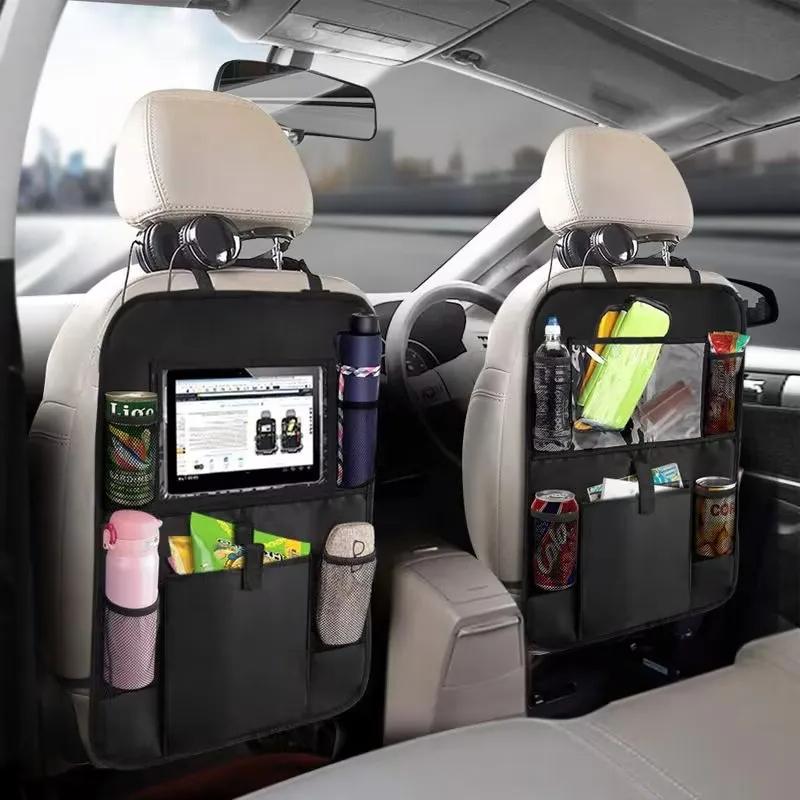 Car Backseat Organizer with Touch Screen Tablet Holder Auto Storage Pockets Cover Car Seat Back Protectors Car Accessories