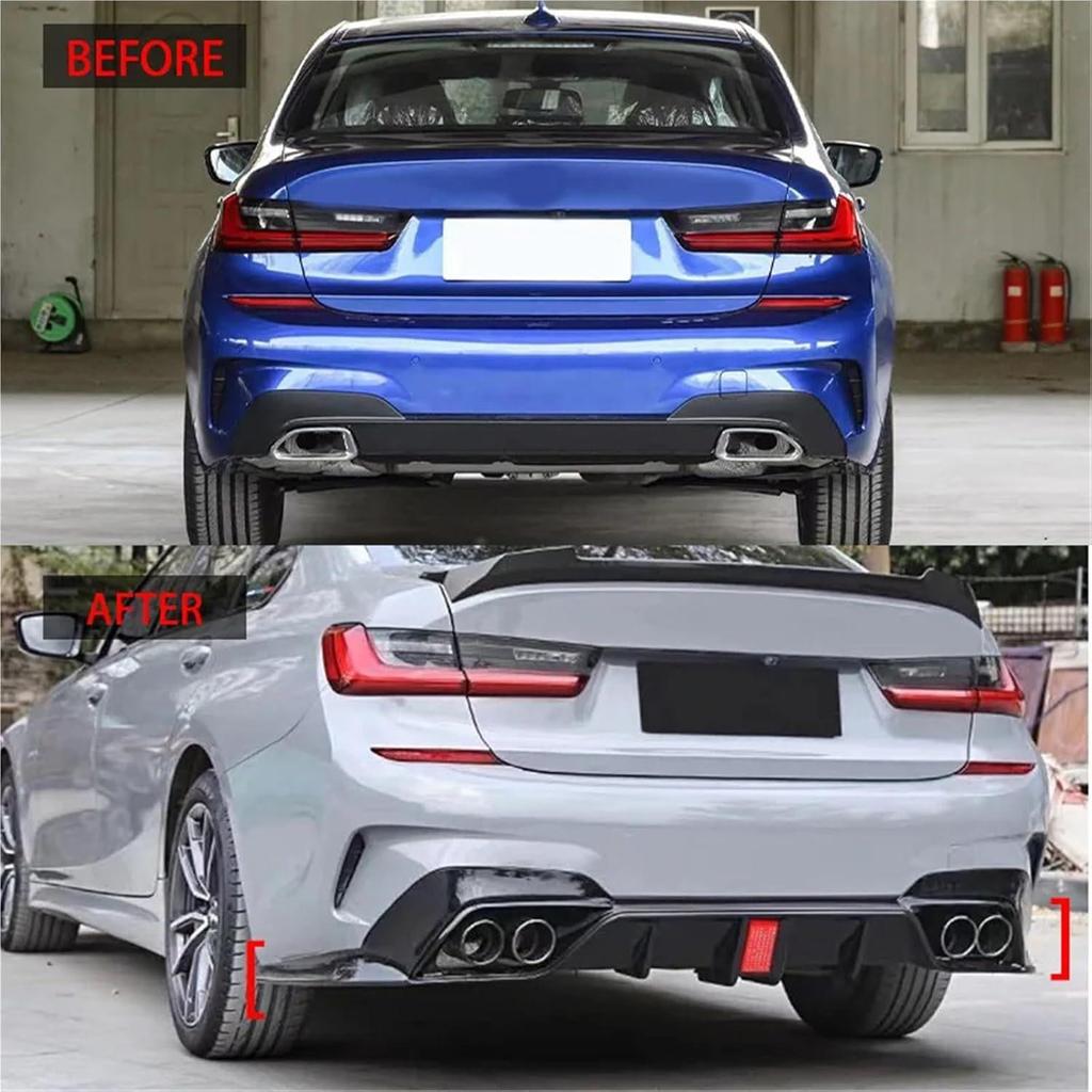 Задний диффузор в гоночном стиле с подсветкой для BMW 3 серии G20 (2019-2022 гг.)