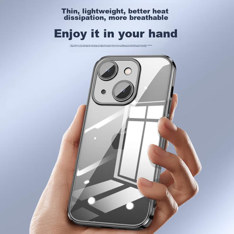 Transparent Case for Apple IPhone 15 Plus, Full Camera Protection, Ultra-Thin Airbag Shockproof Soft, Fashionable Simple Design, Distant Mountain Blue