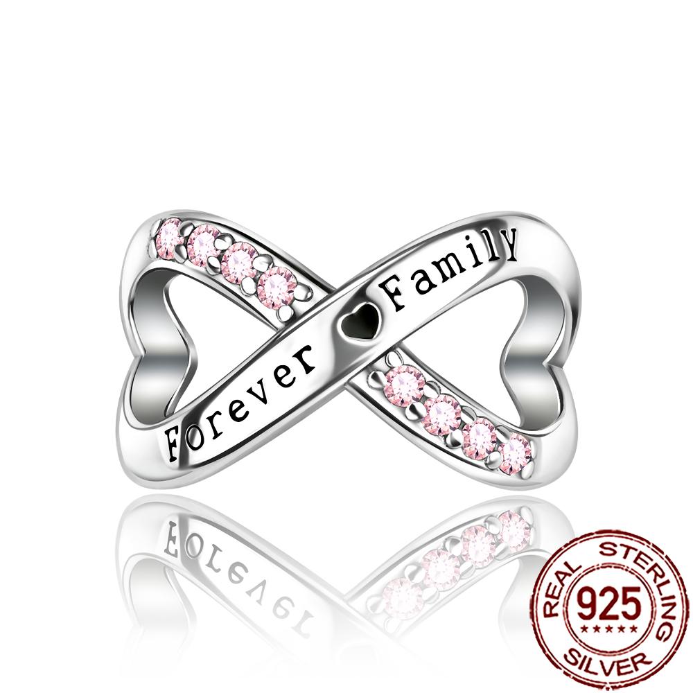 New Charms 925 Silver Sister Daughter Mum Mother Family Love Heart Beads Fit Origina Bracelet Necklace DIY Jewelry