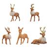 Christmas Reindeer Statue Simulated Deer Sculpture Collecting Holiday Decoration Xmas Elk Figurine for Entrance Porch Desktop