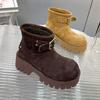 Новые китайские 2025 зимние новые популярные ботинки Мартин универсальные на толстой подошве с толстым бархатом большие хлопковые туфли модные зимние ботинки женские