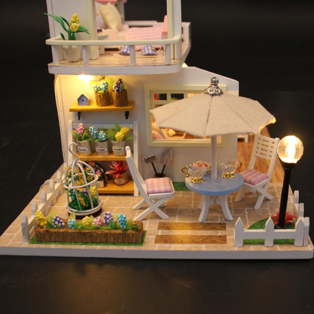 Кукольный домик, набор для сборки, деревянная головоломка, модель здания, игрушка, украшение спальни с мебелью, деревянный кукольный домик
