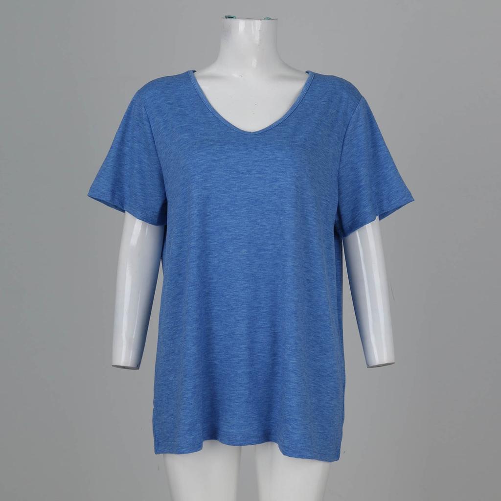 Women's Fashion Casual Printed V-Neck Short Sleeve Top Blouse