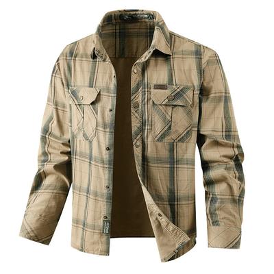 Мужская рубашка в стиле business casual из хлопка большого размера