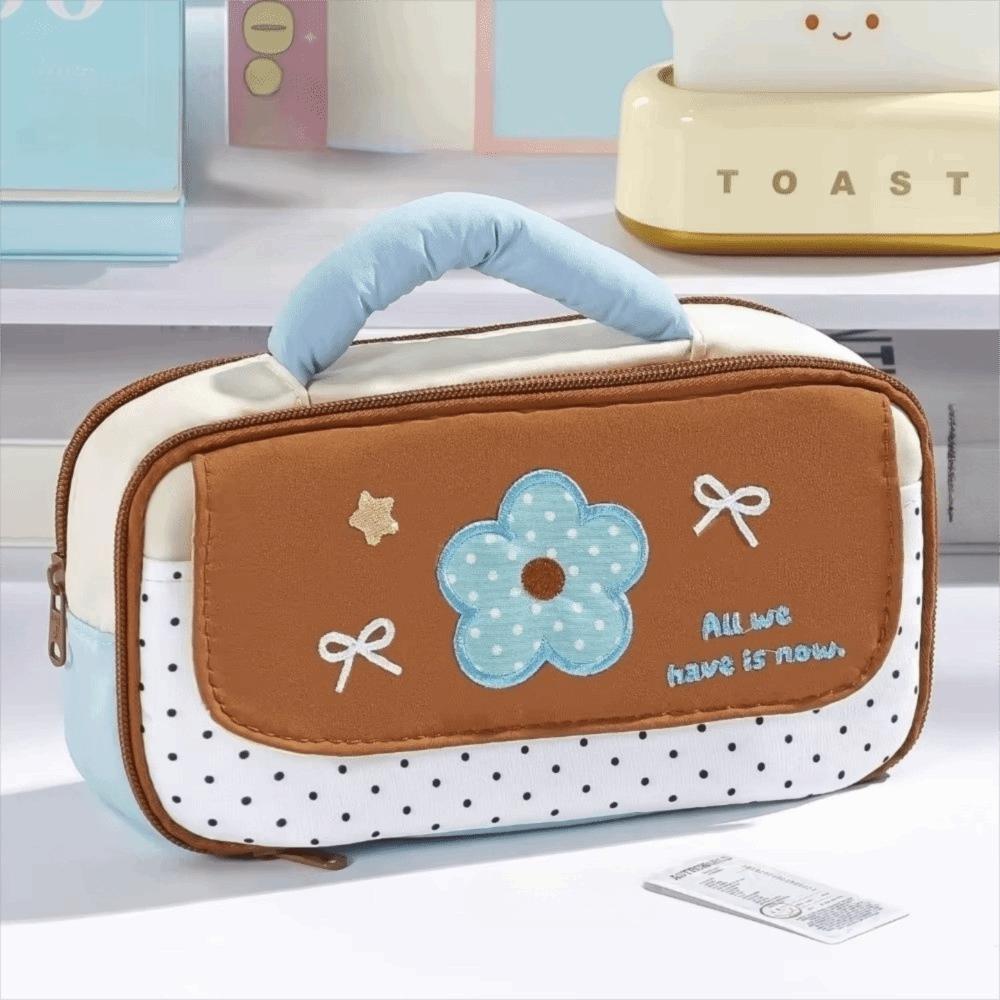 Multi-Layer Stationery Bag Soft Handle Storage Bag New Design Pencil case Student Use