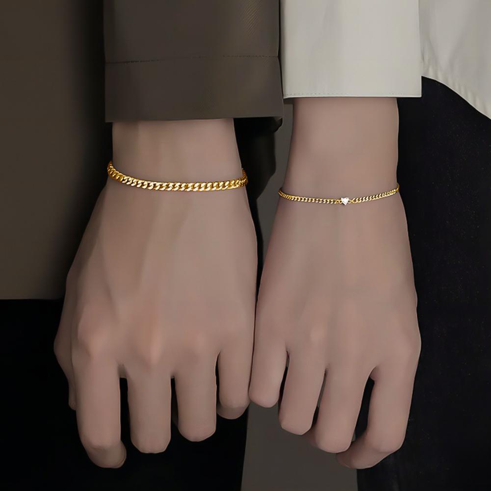 2 шт./пара модные браслеты из нержавеющей стали для пар, подвески в форме сердца, креативные браслеты-цепочки, ювелирные изделия, подарок для женщин и мужчин