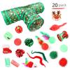 1 Набор Рождественские Кошачьи Игрушки Кошачий Тоннель Погремушка Мяч Плюшевые Мыши Складная Трехсторонняя Труба Игрушка Интерактивные Игрушки для Игры и Жевания для Домашних Кошек и Котят Праздничные