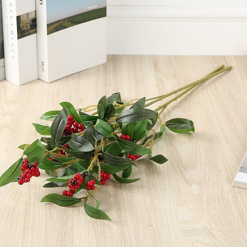 6 шт. 64 см. Благоприятные фруктовые букеты с листьями, искусственные растения, имитация фруктов, счастливые фрукты для Рождества, свадьбы, домашней вечеринки, центральные украшения, декор