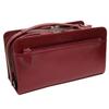 Maturi Кожа лошади кордован Двойная молния Вторая сумка, Бордовый, MT-14