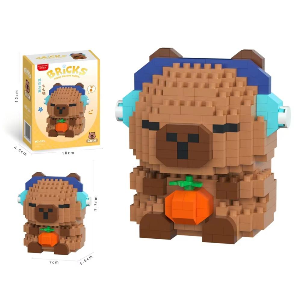 Cartoon Capybara Micro-particle Building Blocks Cute Capybara Doll Toys  For Kids Birthday Gifts