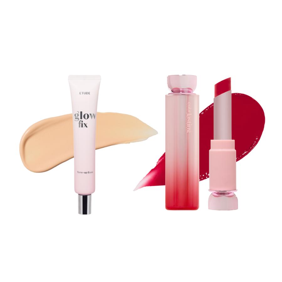 Etude Glow Fix Тональная база с эффектом сияния SPF 50+/PA++++ 30 мл + Стойкий глоу-стик для цвета 3,2 г