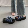 Fashion Summer Women Slippers Flats Platform Buckle Cowboy New Trend Sandals 2025 Designer Slingback Casual Woman Flip Flops Sandalias