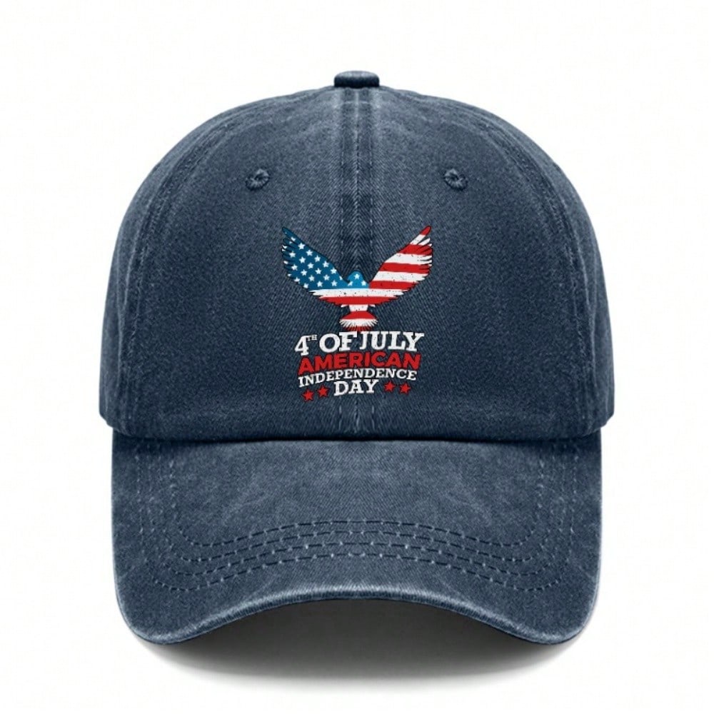 USA Flag Eagle Baseball Cap - Adjustable Vintage Washed Polyester Cap Lightweight Breathable Unisex Outdoor Sports Baseball Hat, Perfect Gift For
