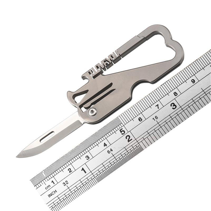 Couple Gift for Lovers Pink Grey Folding Knife Titanium Alloy Handle Portable Keychain Pocket Knife EDC Tool Unboxing Cutter