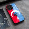 Чехол для телефона 'Турецкий Волк Турция Флаг' для IPhone 17 Air 16 E Pro Max 15 14 13 Mini 12 Pro 11 Max Plus Черная Стеклянная Крышка