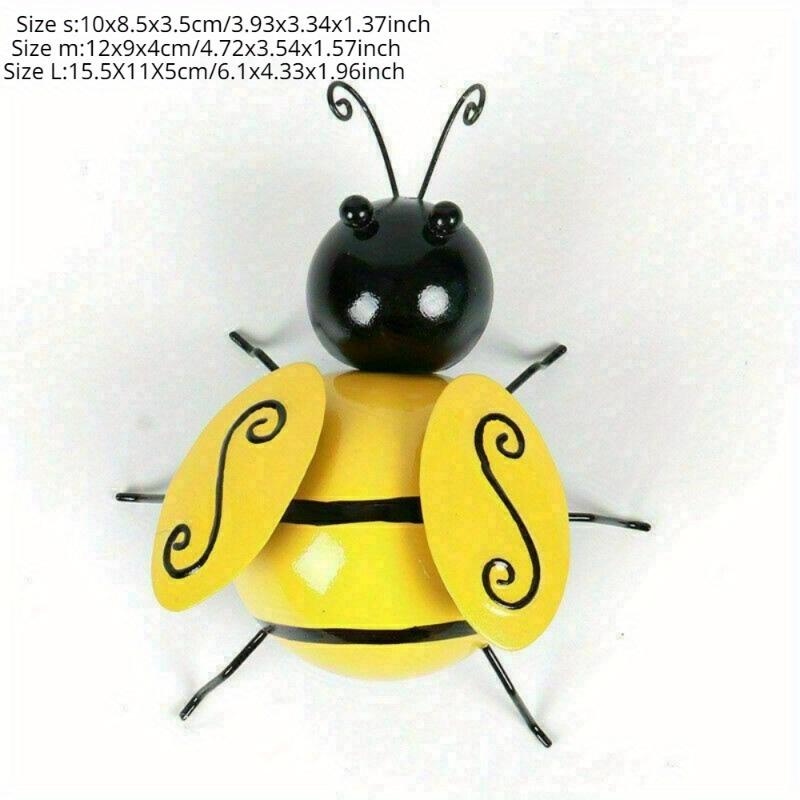 4 Pcs/Set Wall Decorative Metal Bumble Bee for Indoor Garden Home Party Cafe Bar Vintage Ornaments Collection Gift