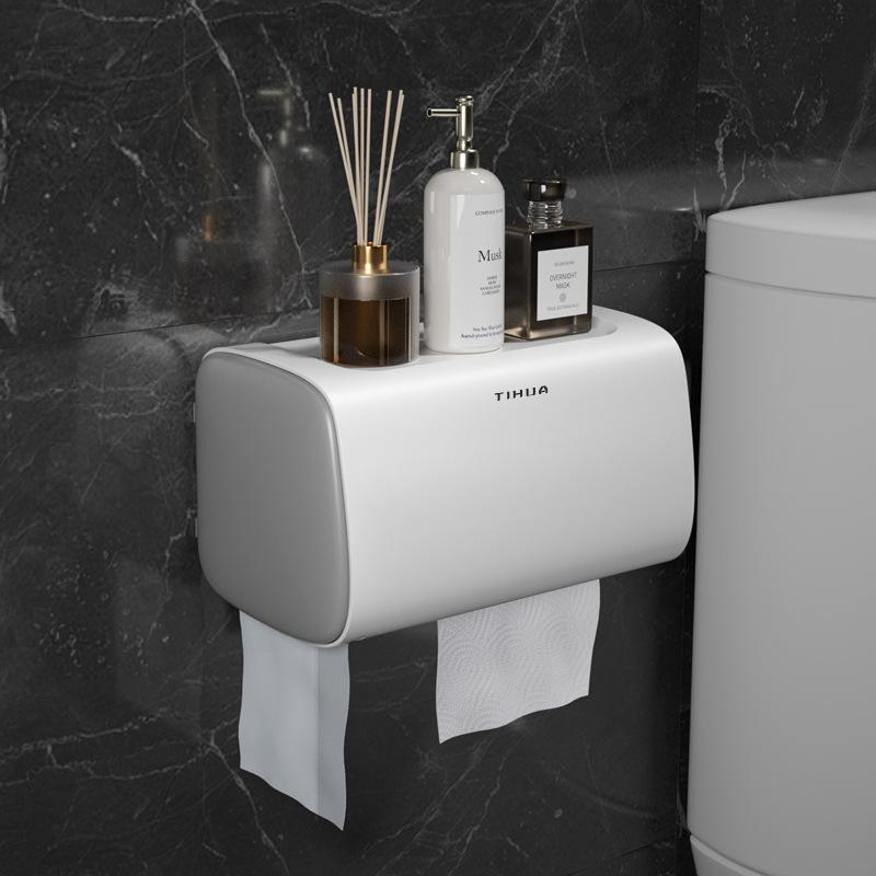 Стойка для хранения коробок бумажных полотенец, без пробивания отверстий, туалет, ванная комната, рулон бумаги, бумажная трубка, водонепроницаемая коробка для бумажных полотенец