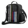 Thin Red Blue Line Firefighter Police Flag Lunch Bag with Adjustable Shoulder Strap Insulated Lunch Box Reusable Cooler Tote Bag