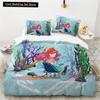 Пододеяльник с изображением мультяшной русалочки, принцессы, короля и королевы, красивый комплект постельного белья с принтом русалки, детский комплект из 2/3 предметов, полиэстер, пододеяльник