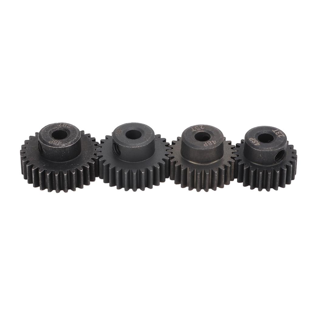 4Pcs RC Motor Pinion Gear 48P 23T 25T 27T 29T Rustproof Metal 48P Pinion Gear Set for 1/10 RC