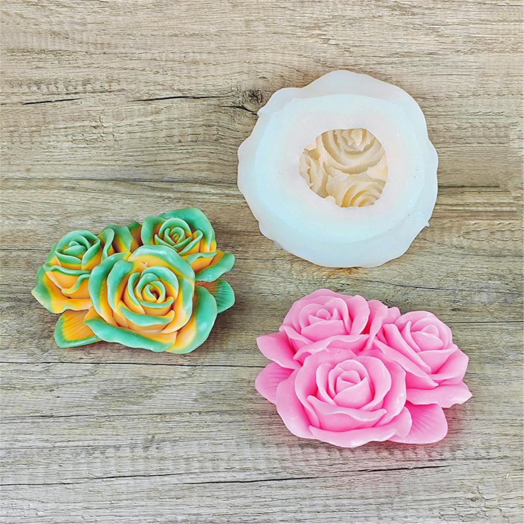 Элегантные силиконовые формы для мыла в виде роз, 3D формы для изготовления свечей в форме цветка, силиконовый текстурный инструмент для рукоделия, материалы для ручной работы