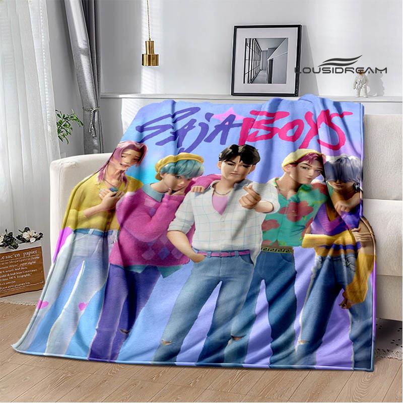 KPop Demon Hunters Cartoon printed blanket Picnic blanket Warm Flannel blankets Home bed linings blankets for beds Birthday Gift