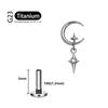 ASTM F136 Титановая Серьга-Полумесяц для Хряща Уха Изящная Helix Tragus Labret Штифт с Резьбой Пирсинг Украшение для Тела