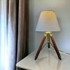 Wooden Tripod Lamp with Jute Shade Unique Desk Table Lamp for Bedroom, Office Decor, Perfect Gift for Christmas, Weddings, Birthdays