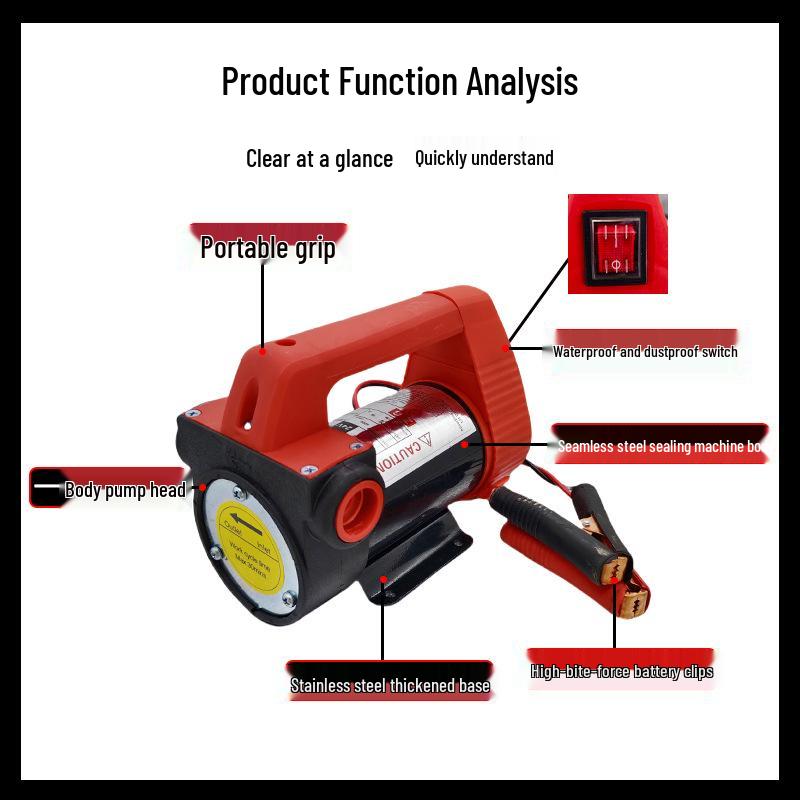 High Flow Self-Priming Electric Oil Pump - Portable 12V/24V Diesel Fuel Dispenser & Extraction Machine