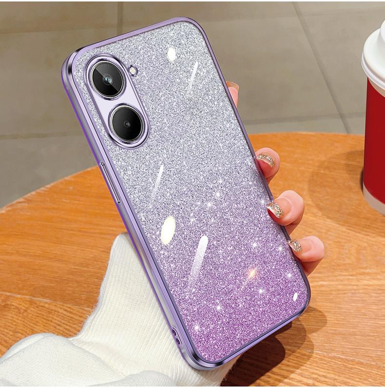Для OPPO Realme 10 11 12 13 14 Pro Plus Чехол Мягкий Силиконовый Блестящий Глиттер Покрытие