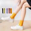 Female Summer Thin Section Simple All Match Pure Color Show Thin Tube Ice Ice Pile Socks