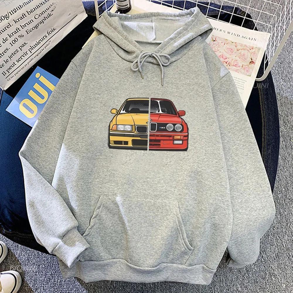 Толстовка с капюшоном с изображением автомобиля, осень-зима, флис, повседневные пуловеры с принтом для мужчин и женщин, с длинным рукавом, свободная, удобная одежда