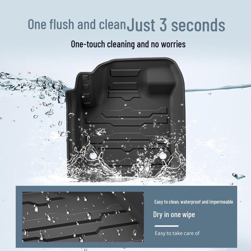 Экологичные ТПЭ коврики в салон автомобиля с ковриком в багажник и накладками на спинки сидений для Land Rover Discovery Sport 2018-2025.