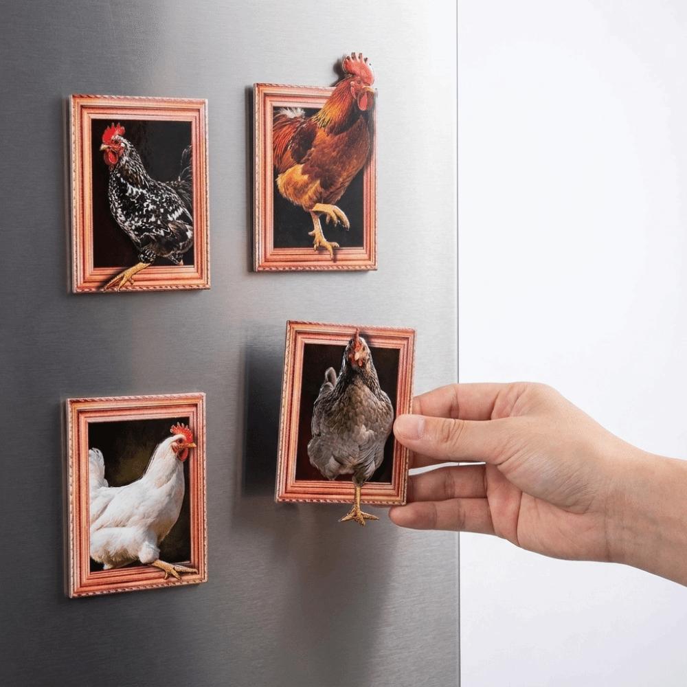 3D Cartoon Animal Magnetic Photo Frame Framed Picture Style Wooden Magnet Office Board