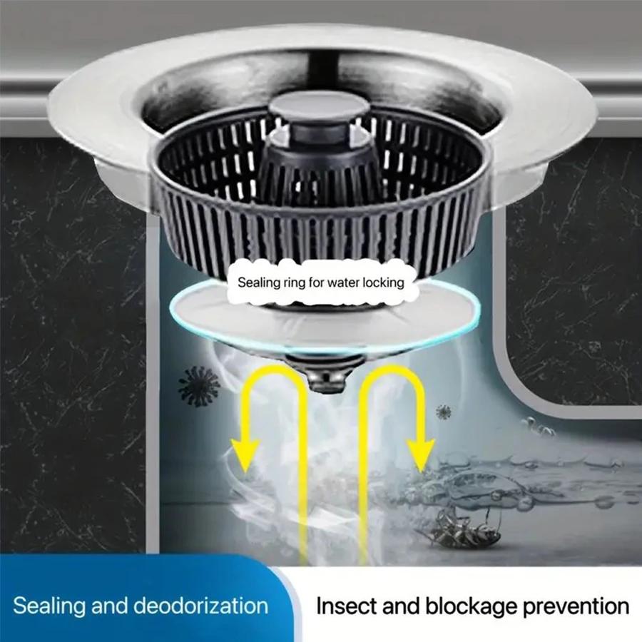 1 кухонная мойка из нержавеющей стали 304 со сливной пробкой, мойка высокого давления, пружинный сердечник, фильтр, аксессуары против засорения