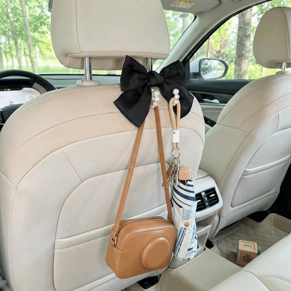 Pearl Ornament Seat Back Hanger Clip On Car Organizer Vehicle Decor Car Hook Daily Storage