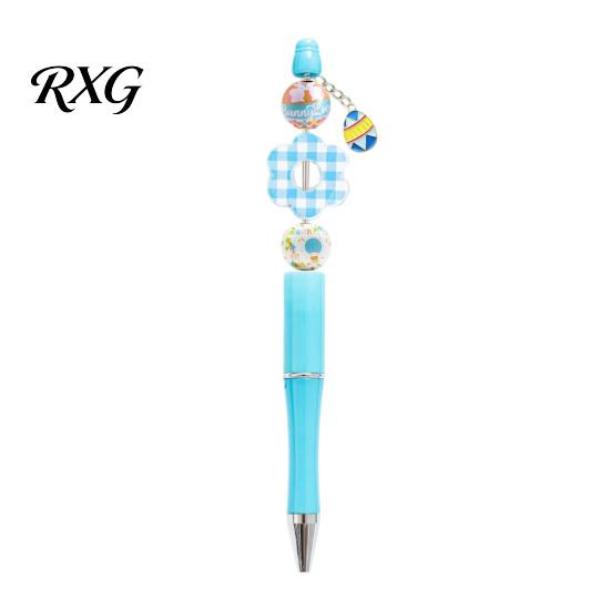 Beaded Ballpoint Pen Kits Set, DIY Easter Craft Kit, with Colorful Customizable Beadable Pens Bunny And Egg Beads Decor, Creative Handwriting