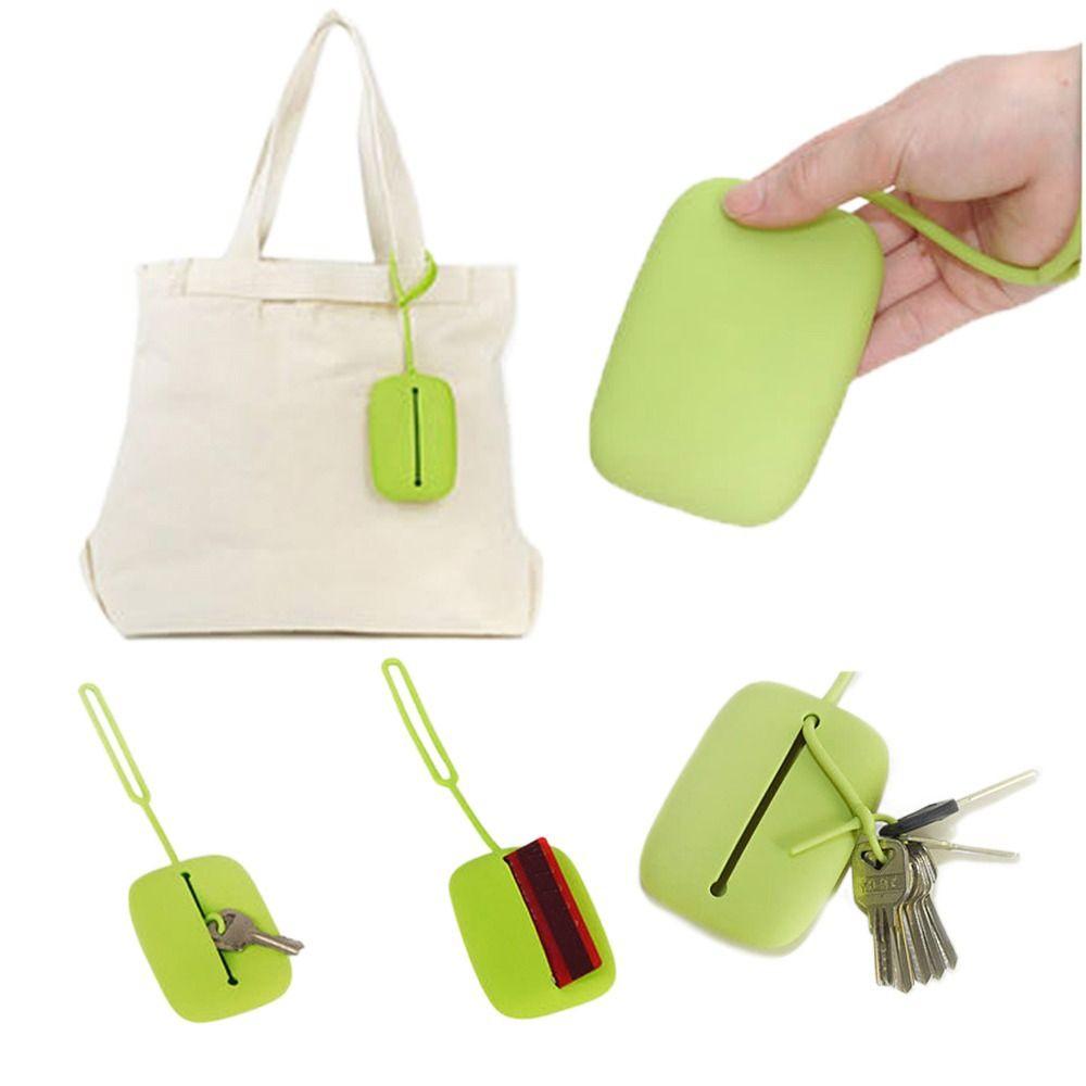 Однотонный простой кошелек для монет Маленький картхолдер Обложка для студенческого проездного Силиконовый держатель для карт Уличный