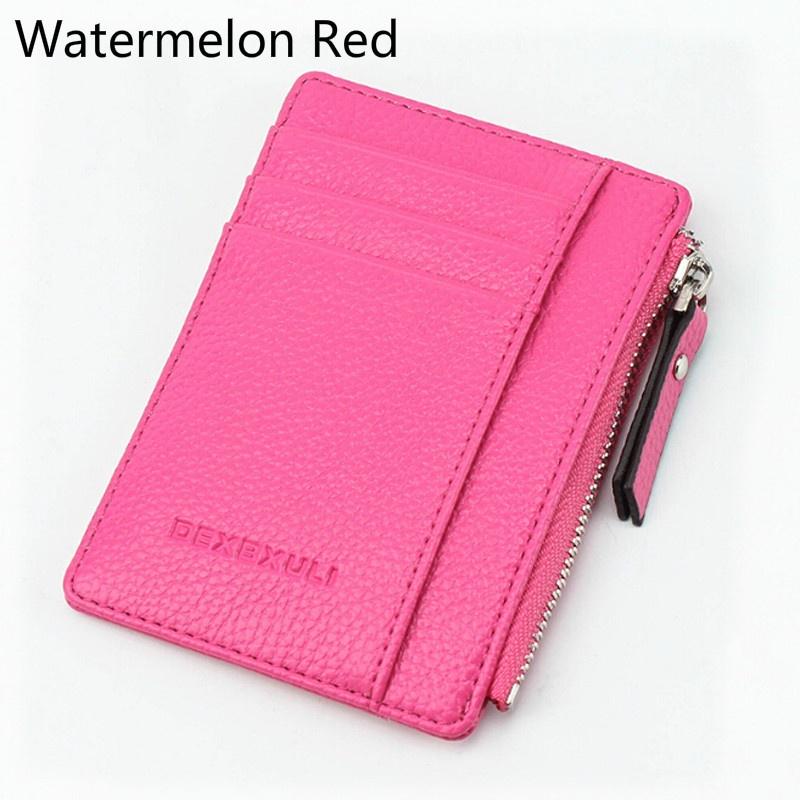 Purse Wallet Mini Pu Leather Card Holders Zipper Coin Pocket Thin Bag
