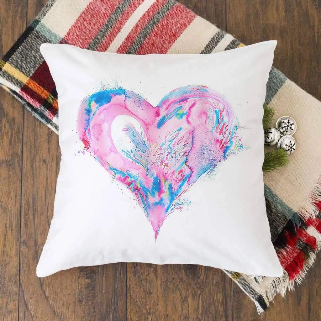 Украшения Домашний Офис Диван Наволочка Белая Подушка Чехол Для Комнаты Любовника Подушка Красочные Сердца Напечатаны