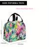1pc 2D Printing Pink Desserts Pattern Portable Insulated Lunch Bag, Reusable Large-Capacity Picnic Box, Waterproof Handbag, Suit
