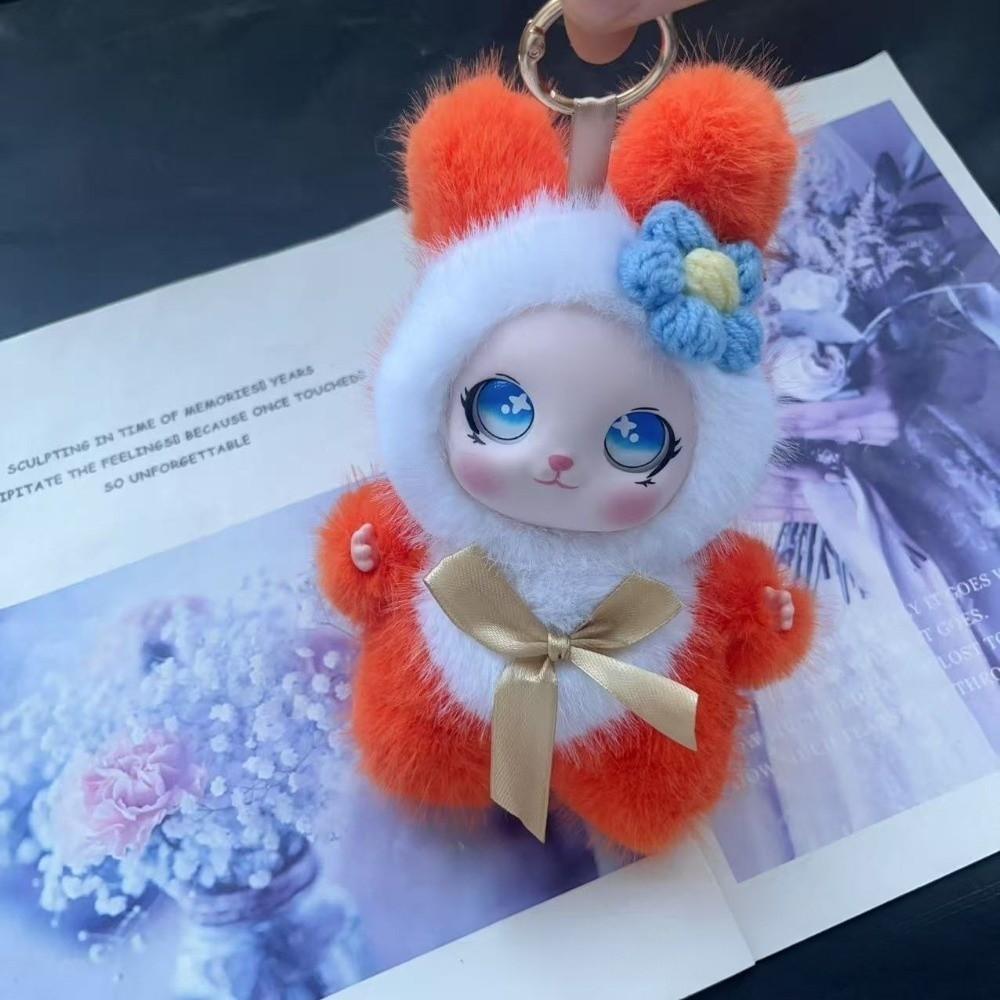 Ornaments Rabbit Plush Keychain Bag Hanging Bunny Plush Doll Pendant Rabbit Doll Figures Car Decor