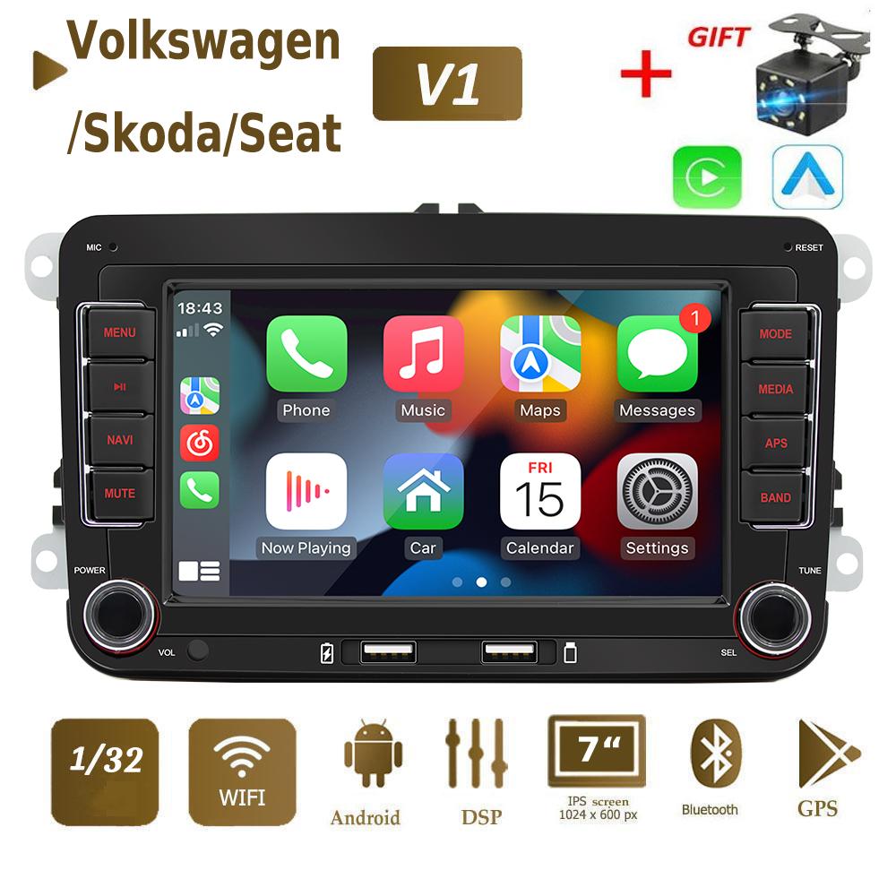 2Din Android Carplay GPS автомобильный мультимедийный плеер для Volkswagen/Golf/Polo/Tiguan/Passat/b7/b6/SEAT/Leon/Skoda/Octavia 2 + 32 ГБ