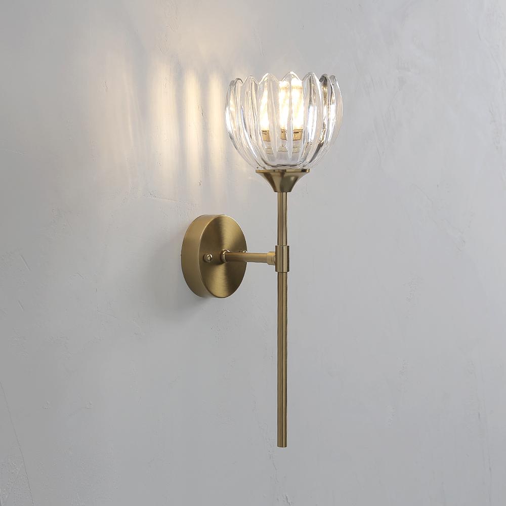 Современный цветной стеклянный светодиодный настенный светильник, светильники для спальни, скандинавский настенный светильник с цветами для гостиной, столовой, прикроватное бра, домашний декор