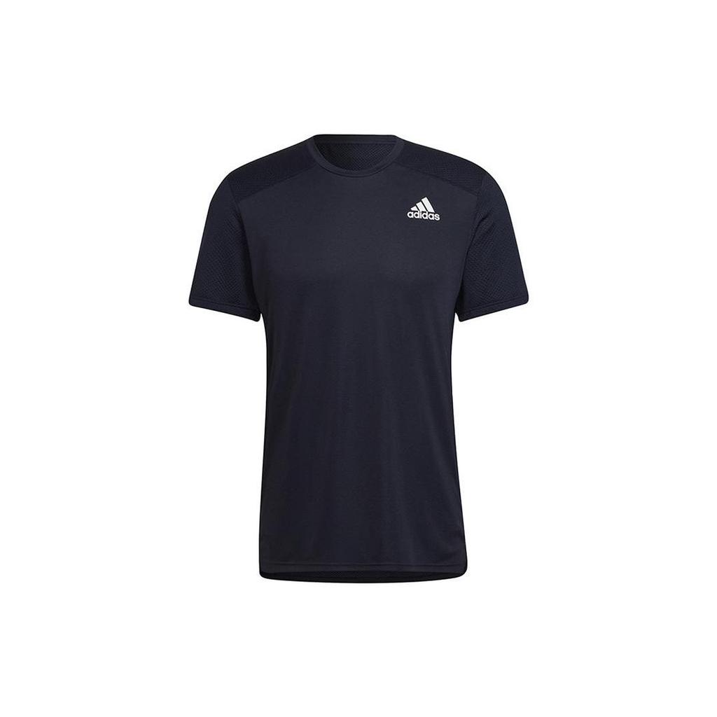 Adidas T Shirts Men's Ink Blue Crew Neck Moderate Straight Fit HB7465