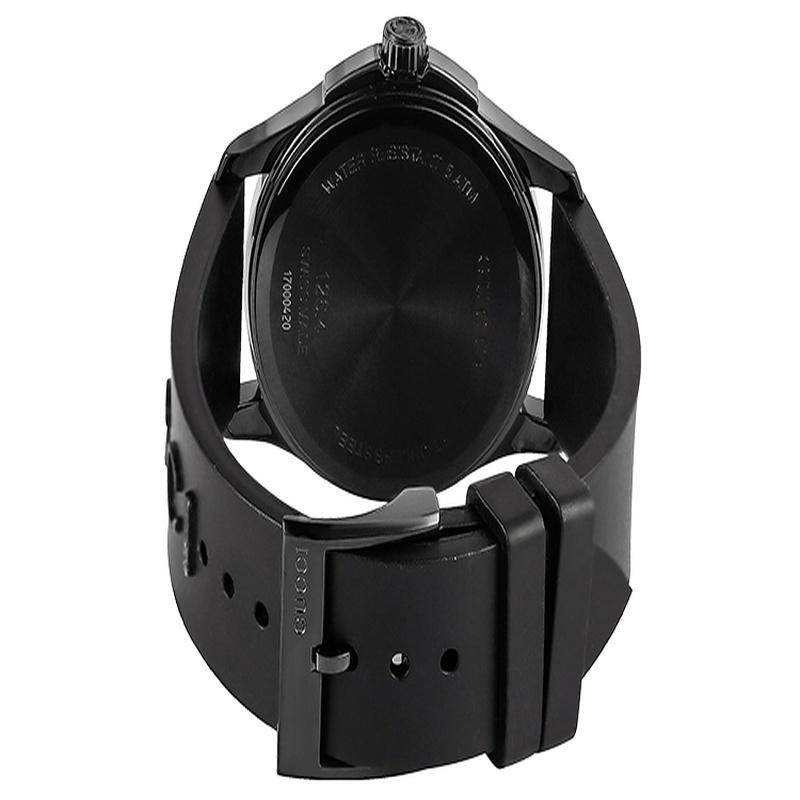 GUCCI G-Timeless series watch, quartz movement, rubber strap, black dial, same for men and women, fashionable classic, 50 meters waterproof YA1264017