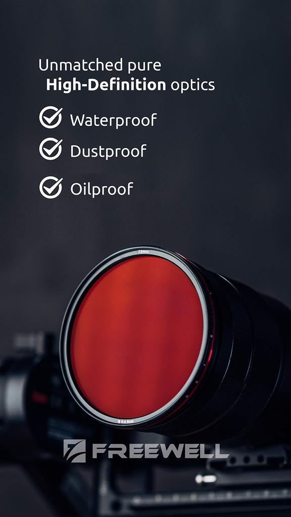 Freewell 77mm Threaded Hard Stop Variable ND Filters Stop Stop 2 Pack All-Day 2-5 & 6-9 -